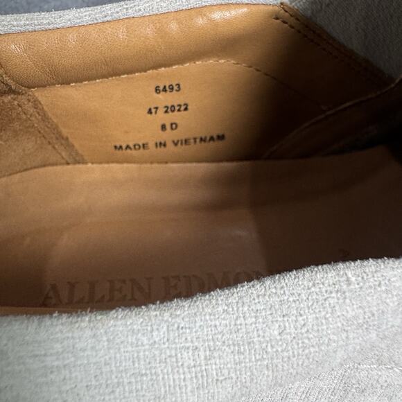 Size 8 D Allen Edmonds ALPHA Men\'s Slip-On Casual Sneakers Light Grey Suede 190N main image 9
